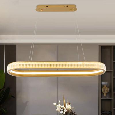 China Factory Wholesale Crystal Modern Living Room Hanging Aluminum Remote / App Control OEM ODM Factory Led Pendant Light for sale