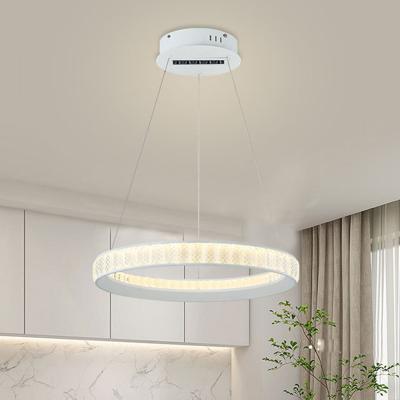 China White Crystal Modern Bedroom Living Room Decoration New Arrival App Control Remote Control Hanging Led Pendant Light for sale