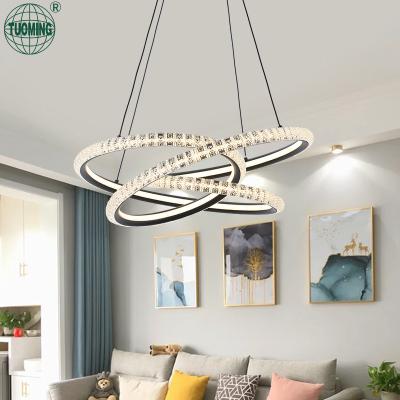 China Crystal Hanging Led Chandelier Pendant New Arrival Living Room Home Decor Aluminum Remote Control/App Control Light for sale