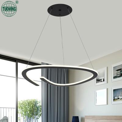 China Modern High Quality Aluminum Acrylic Remote Control / App Control Living Room Bedroom Gold Hanging Led Pendant Light for sale