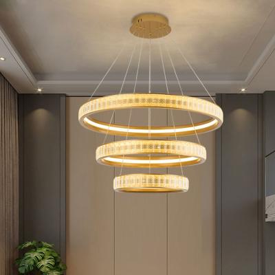 China Crystal Living Room Hanging Led Indoor Decoration Factory Wholesale Remote/App Control Aluminum Pendant Light for sale