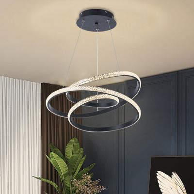 China Wholesale Price Indoor Decorative Outdoor Mounted Black Remote Control / App Control Dining Room Hanging Led Pendant Light for sale