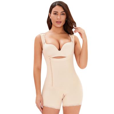 China Breathable U Neck Postpartum Recovery Plus Size S-6XL Crotchless Zipper Tummy Side Control Shapewear For Women for sale