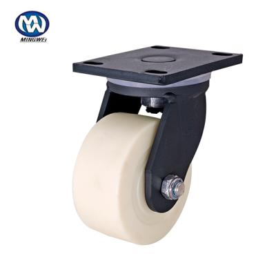 China swivel & China Wholesale Rigid Heavy Duty 1600kg Capacity 8 Inch Nylon Caster Wheel With Double Ball Bearing for sale