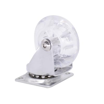 China PIVOT 2inch/50mm PU Furniture Casters And Transparent Wheel Swivel for sale