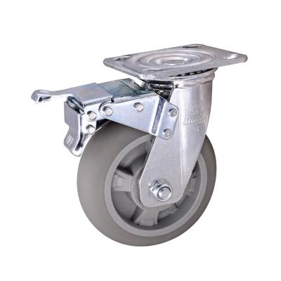 China PIVOT 6 Inch Trolley Wheel Industrial Caster TPR Heavy Duty Caster Wheel For Trolley for sale