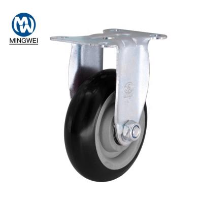 China Medium Duty Rigid Plate PU/PVC 4 Inch Industrial Rigid Equipment Caster Wheel for sale