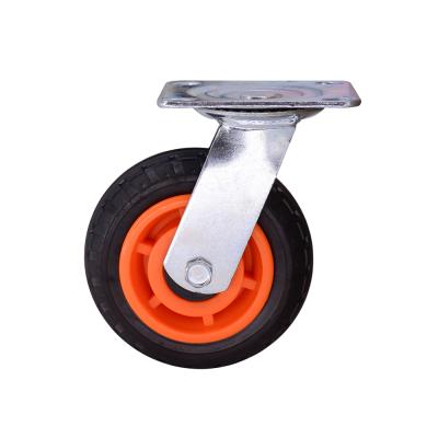 China Hand Carts 125mm Wide Plastic Rubber Caster Swivel Heavy Duty Platform Cart Wheel for sale