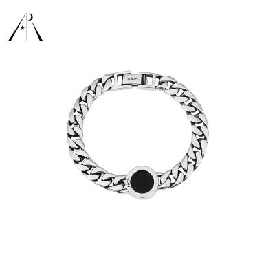 China Fashion 925 sterling silver industrial punk bangle male female geometric round personality casual/sports for sale