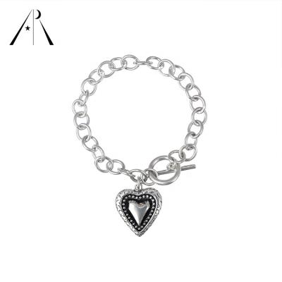 China New Style Buckle 925 Sterling Silver BOHEMIA Ot Charm Retro Elegant Heart Silver Pendant Bracelet for sale