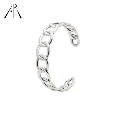 China Hiphop Factory Price 100% Delicate Fine Jewelry 925 Silver Minimalism Fashion Link Chain Bracelets For Female for sale