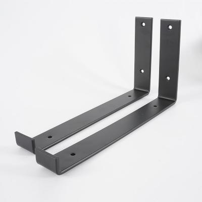 China Customized High Quality Shelf Brackets Paint Process Black Wall Floating Shelf Brackets U-286*150 for sale