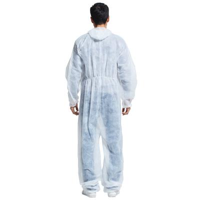 China Lab Impermeable Gown Protect From Chemical Blue 55 Gsm Global Cheap Safe For Food Production Disposable White Medical Coverall for sale