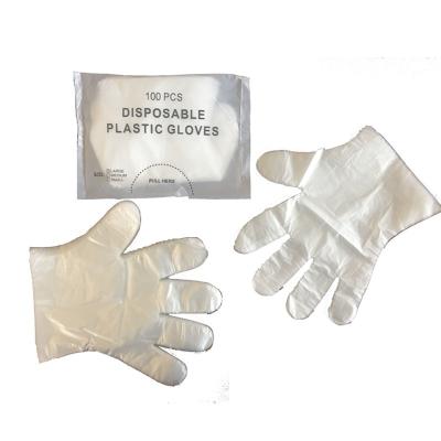 China Kitchen Plastic Waterproof Housekeeping HDPE Clear Polythene Food PE Disposable Gloves for sale