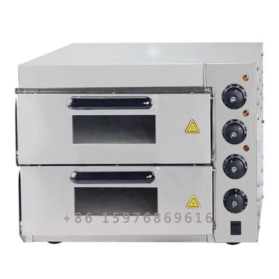 China Portable snack factory restaurant equipment for BBQ home commercial stainless steel two deck electric pizza oven for sale