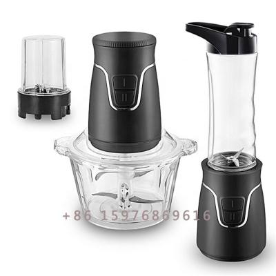 China Hotel factory price return 300W electric multifunctional commercial 3in1 food processor glass bowl 2L for household for sale