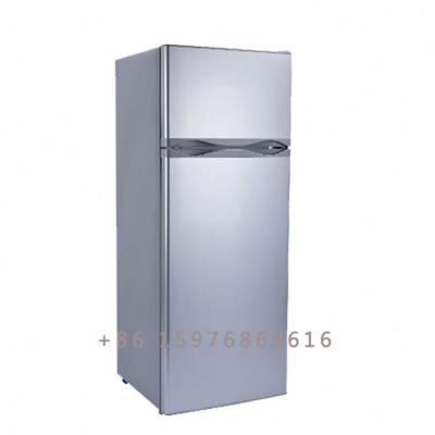 China 12V/24V COMPRESSOR Double Doors Solar Top Freezer 218liter BCD-218 Refrigerator for sale