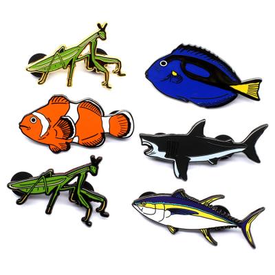 China Custom Hard Metal Art Anime Hard Lapel Pin Badge Fishing Enamel Pin From Europe Manufacturer for sale