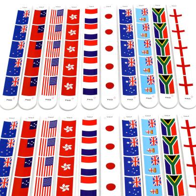 China Soccer Defenders Fans Souvenir Gifts Country World Flag Silicone Wristband Environmentally Friendly National Cup Soccer Wristband for sale