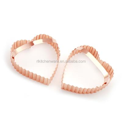 China Sustainable Wholesale High Quality Eco-friendly Copper Dish Stainless Steel With Handle Heart Shaped Cookie Cutter for sale