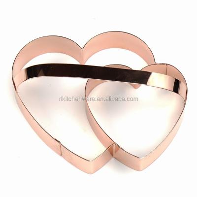 China Sustainable Wholesale Eco-Friendly High Quality Copper Dish Series With Handle Stainless Steel Heart Cookie Cutter for sale