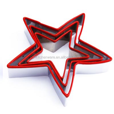 China Sustainable Wholesale Eco-friendly High Quality Stainless Steel Set With Silicone Star Shape Cookie Cutter for sale