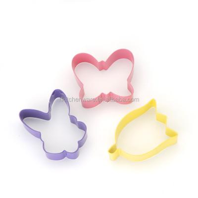 China Sustainable Stainless Steel Powder Coating Cookie Cutter Spring Summer Flower Butterfly Rabbit Shape Set for sale