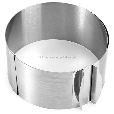 China Sustainable Food Grade Stainless Steel Small Adjustable Cake Rings for sale