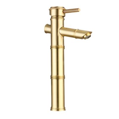 China Metered Faucets Deck Mount Single Handle Gold Plated Brass Faucet Basin Mixer Tap for sale