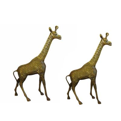 China Custom Home Decor Metal Cast Brass Wall Art Eco - Friendly Giraffes for sale