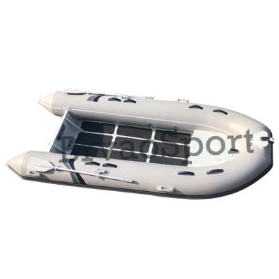 China PVC rowing boat for fishing 13ft luxury hypalon rib boat 390 with aluminum flat bottom for sale