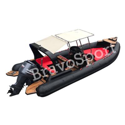 China PVC rowing boat for fishing CE 14 people cheap RIB 760 rigid hull fiberglass yacht for sale for sale