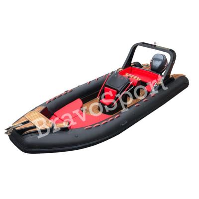 China PVC rowing boat for fishing 760 rib luxury hypalon hull fiberglass CE 25ft inflatable yachat boat for sale