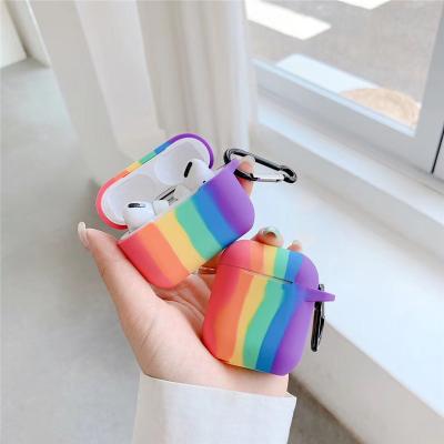 China For 2021 Newest Lovely Earphone Designers 3D Cartoon Rainbow Silicone Case For Apple Airpods 1/2 pro for sale