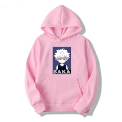 China Hunter X Hunter Killua Zoldyck Baka Cartoon Anti-wrinkle Print Hoodies Anime Japan Streetwear Unisex Sweatshirts Fashion Men Casual Hoodies for sale