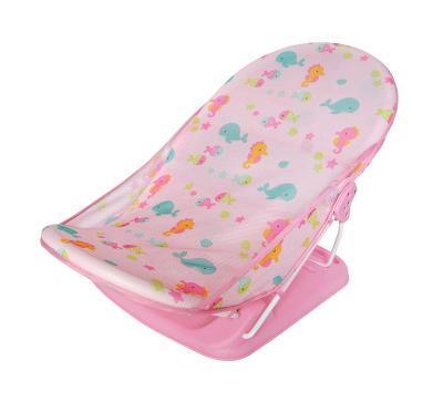 China Foldable Baby Bath Seat Mesh Baby Bather Carry Baby Safe Comfortable Baby Bath Support Foldable Shower Chair with Pillow for sale