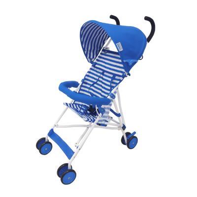 China Lightweight Baby Stroller, Blue Simple Folding Baby Carriage Fold Umbrella Carriage Small Portable Stroller for sale