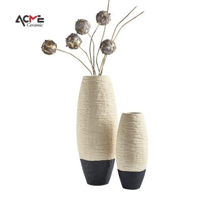 China Hot Sale Wholesale Art Deco Ceramic Vase Nordic Style Hotel Decor Table Top Ornaments Luxury Matte Flower Bottle Vase for sale