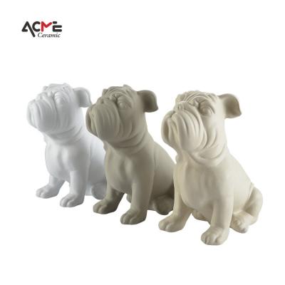 China China Ceramic Simple Modern Creative Furnishing Crafts Animal Decoration Animal Bulldog Ornaments For Home Decor for sale