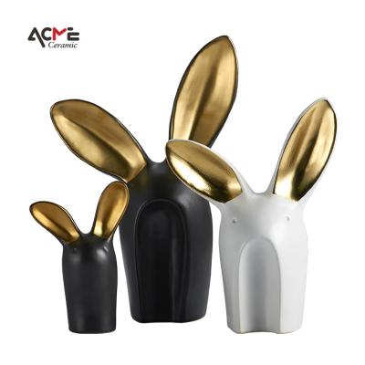 China Wholesale Nordic Modern Home Decor Cute Animal Porcelain Rabbit Porcelain Gifts China Craft Rabbit Ornaments for sale