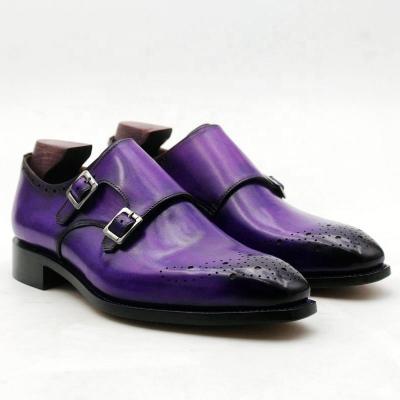 China Goodyear Welted Men's Brand Customized Deodorization Co. Ms 180 Monk Suit Style Pure Leather Shoes for sale