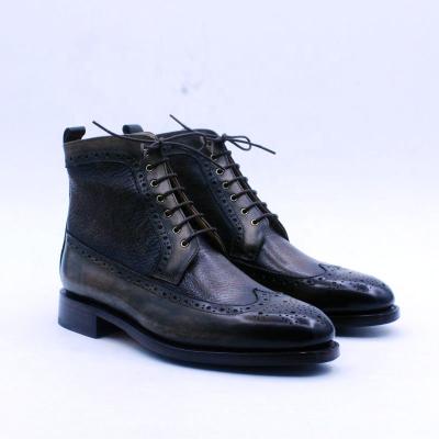 China Breathable Co. A221 Customized Fashion Style Black Shoes Handmade Goodyear Welted Boots For Men for sale