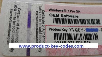 China etiqueta engomada de la llave del producto de Windows de la original del 100% con la etiqueta del COA en venta