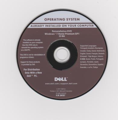 China DELL Microsoft Office windows 7 home premium SP1 DVD 32 bit / 64 bit for sale