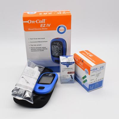 China Plastic Portable On Call Accu Blood Glucose Meter Blood Sugar Machine Diabetes Test With Safe Test Strips And Lancet for sale