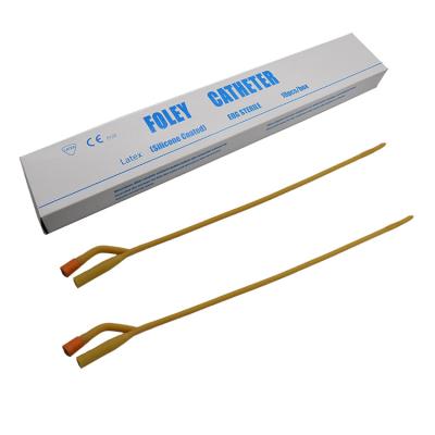 China Medical Latex (100% Silicone Coated) Foley Catheter 2 Way Disposable Latex External Urinary Catheter for sale