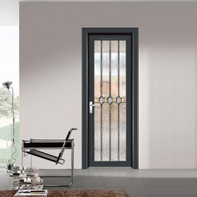 China WANJIA Modern Aluminum Door Home Door Tempered Glass Casement Exterior Doors for sale