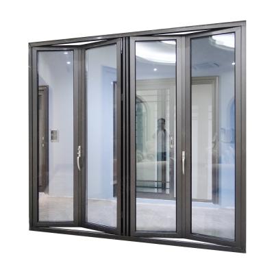 China WANJIA Custom Aluminum Bi Fold Doors Modern Accordion Glass Kitchen Doors for sale