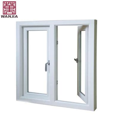 China WANJIA Modern Residential Swing Windows Waterproof Double Glazed Casement Vinyl Window for sale