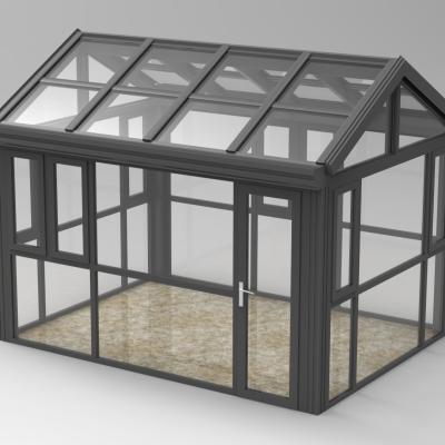 China WANJIA Modern Free Standing Solarium Aluminum Glass Sunroom Veranda Aluminum Sunrooms for sale